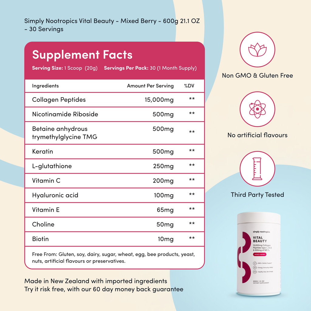 Vital Beauty Collagen Powder Supplement Facts
